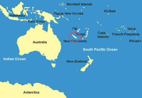 Map of South Pacific
